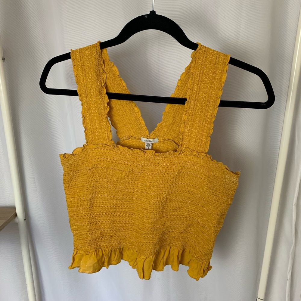 SOLD Urban outfitter smocked yellow top